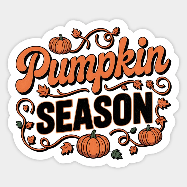 Pumpkin Season Elegant Fall Design Sticker by Designed By Marty